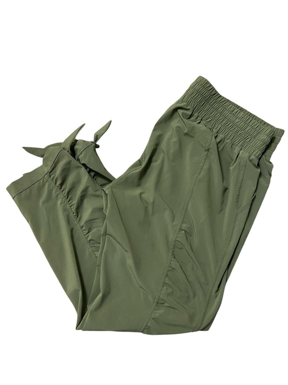 Prana Bindi Ankle Olive Green Elastic Waist Pull-On Pants athletic XL